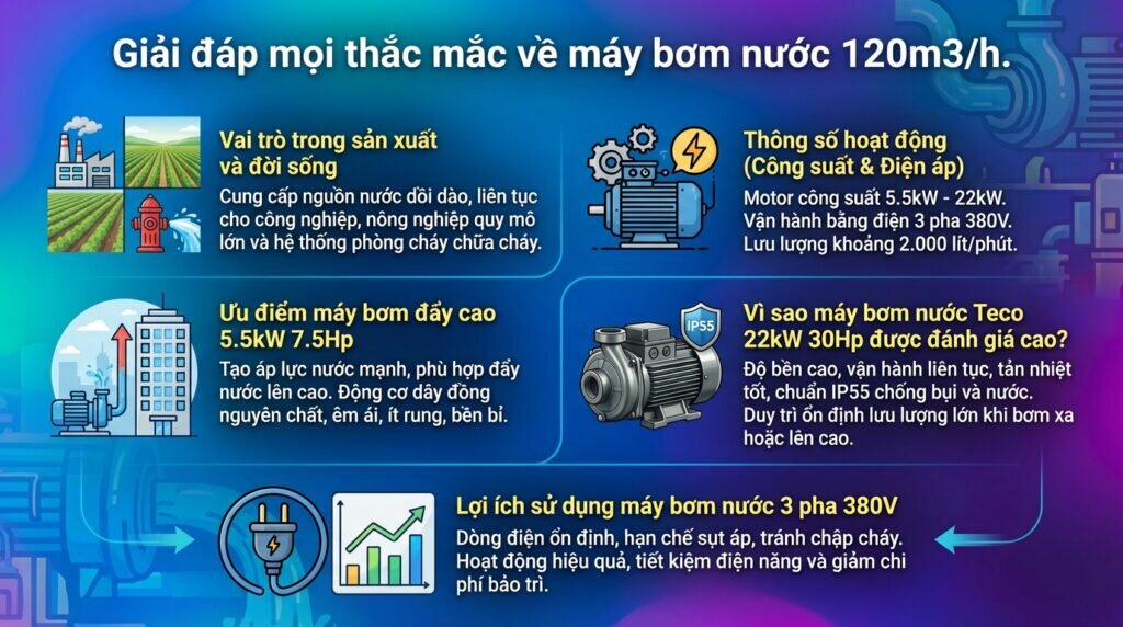 Giải đáp mọi thắc mắc về máy bơm nước 120m3/h.