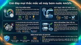 Giải đáp mọi thắc mắc về máy bơm nước 4m3/h.
