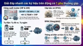 Giải đáp nhanh các ký hiệu trên động cơ 1 pha thường gặp.