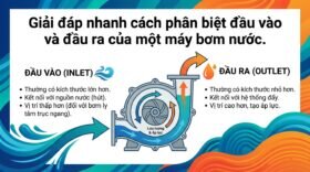 Giải đáp nhanh cách phân biệt đầu vào và đầu ra của một máy bơm nước.