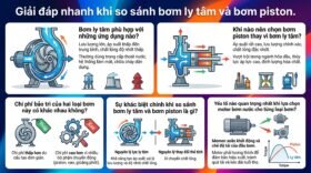 Giải đáp nhanh khi so sánh bơm ly tâm và bơm piston.