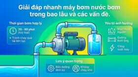 Giải đáp nhanh máy bơm nước bơm trong bao lâu và các vấn đề.