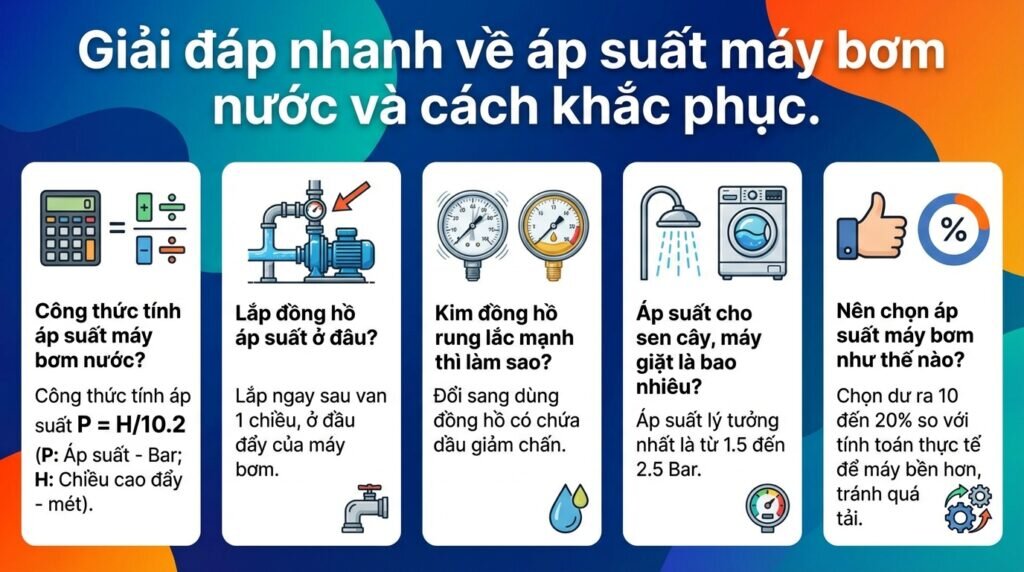 Giải đáp nhanh về áp suất máy bơm nước và cách khắc phục.
