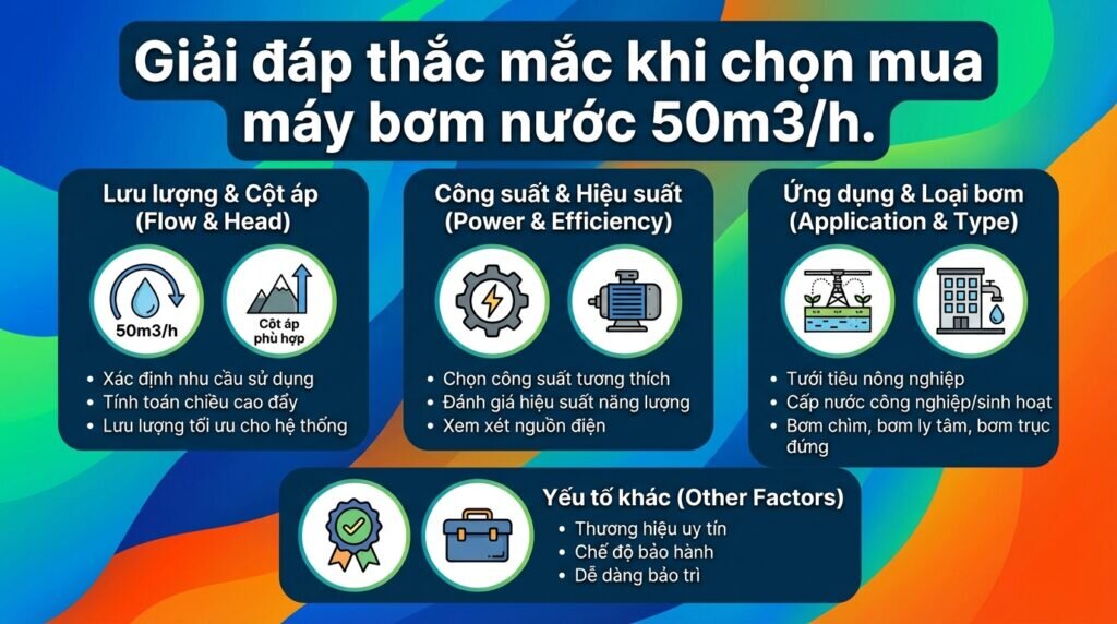 Giải đáp thắc mắc khi chọn mua máy bơm nước 50m3/h.