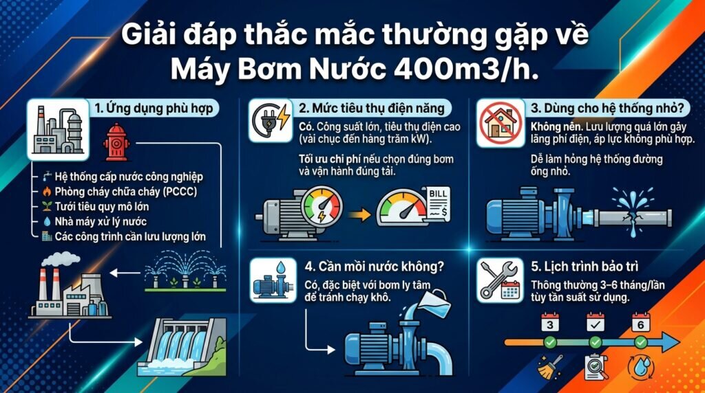 Giải đáp thắc mắc thường gặp về Máy Bơm Nước 400m3/h.