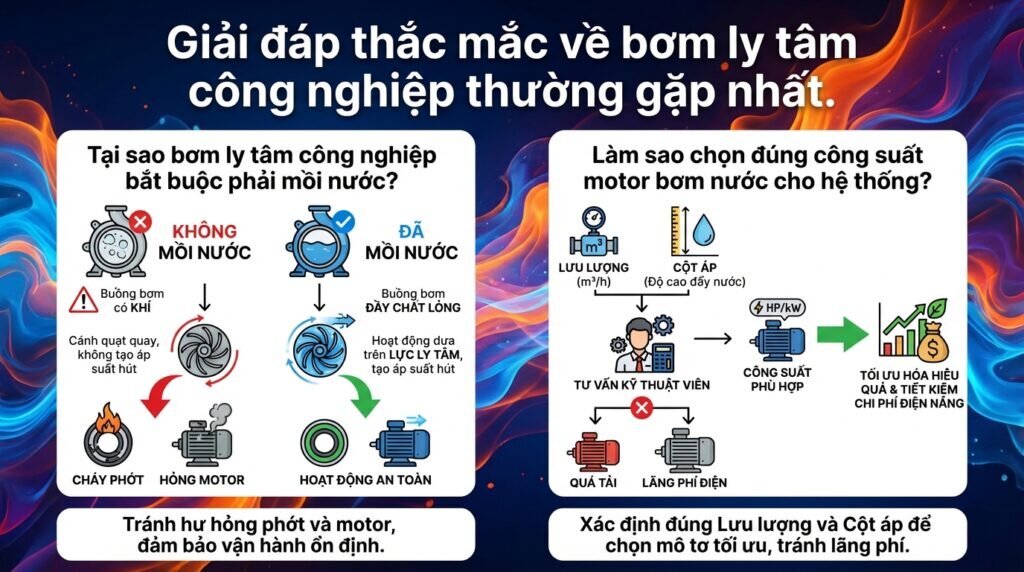 Giải đáp thắc mắc về bơm ly tâm công nghiệp thường gặp nhất.