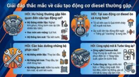 Giải đáp thắc mắc về cấu tạo động cơ diesel thường gặp.