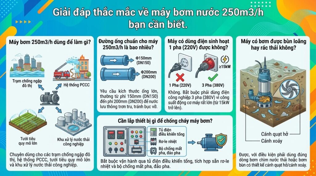 Giải đáp thắc mắc về máy bơm nước 250m3/h bạn cần biết.