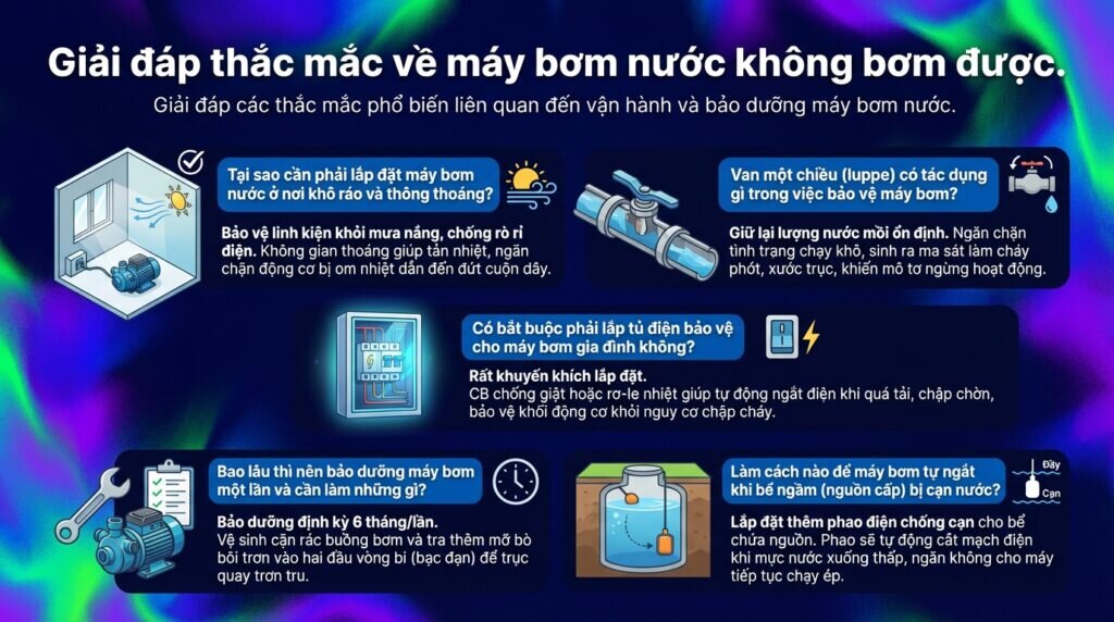 Giải đáp thắc mắc về máy bơm nước không bơm được.