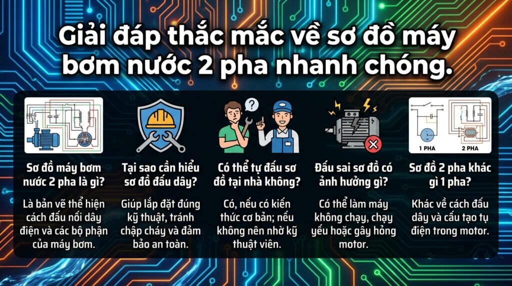 Giải đáp thắc mắc về sơ đồ máy bơm nước 2 pha nhanh chóng.