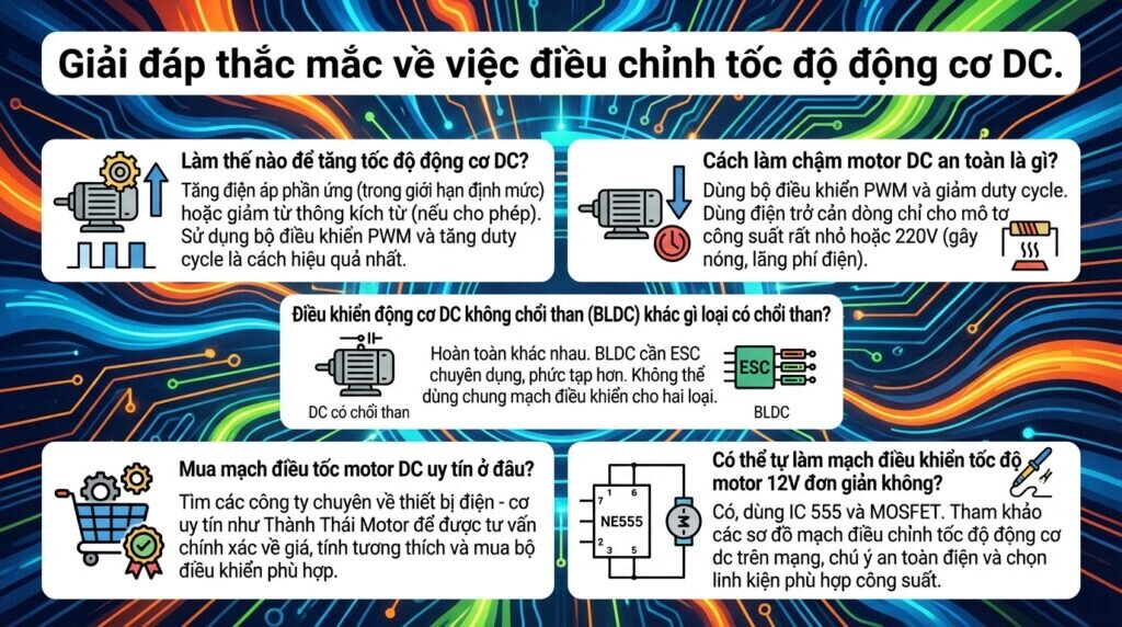 Giải đáp thắc mắc về việc điều chỉnh tốc độ động cơ DC.