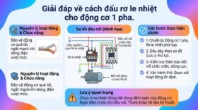 Giải đáp về cách đấu rơ le nhiệt cho động cơ 1 pha.