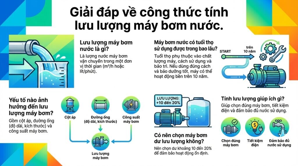 Giải đáp về công thức tính lưu lượng máy bơm nước.