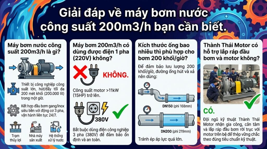 Giải đáp về máy bơm nước công suất 200m3/h bạn cần biết.