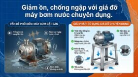 Giảm ồn, chống ngập với giá đỡ máy bơm nước chuyên dụng.