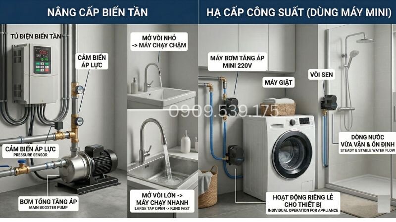 Hạ cấp công suất máy hoặc sử dụng biến tần
