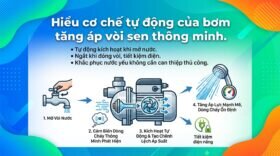 Hiểu cơ chế tự động của bơm tăng áp vòi sen thông minh.