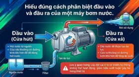 Hiểu đúng cách phân biệt đầu vào và đầu ra của một máy bơm nước.