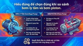 Hiểu đúng để chọn đúng khi so sánh bơm ly tâm và bơm piston.