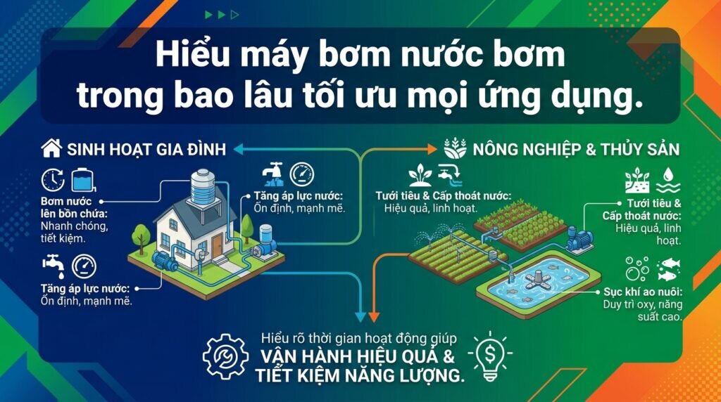 Hiểu máy bơm nước bơm trong bao lâu tối ưu mọi ứng dụng.