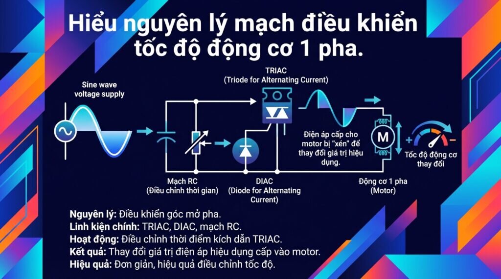 Hiểu nguyên lý mạch điều khiển tốc độ động cơ 1 pha.