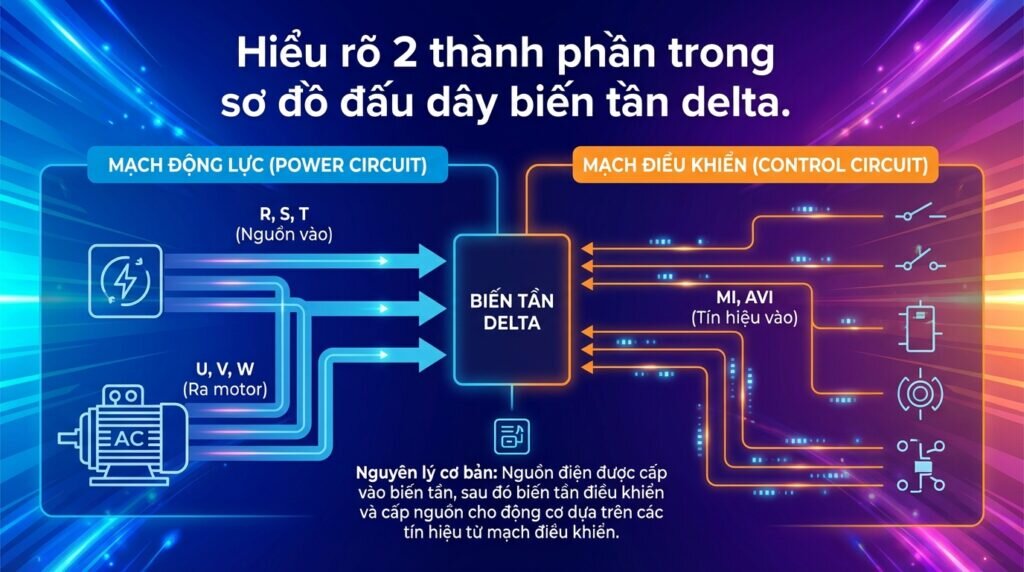 Hiểu rõ 2 thành phần trong sơ đồ đấu dây biến tần delta.