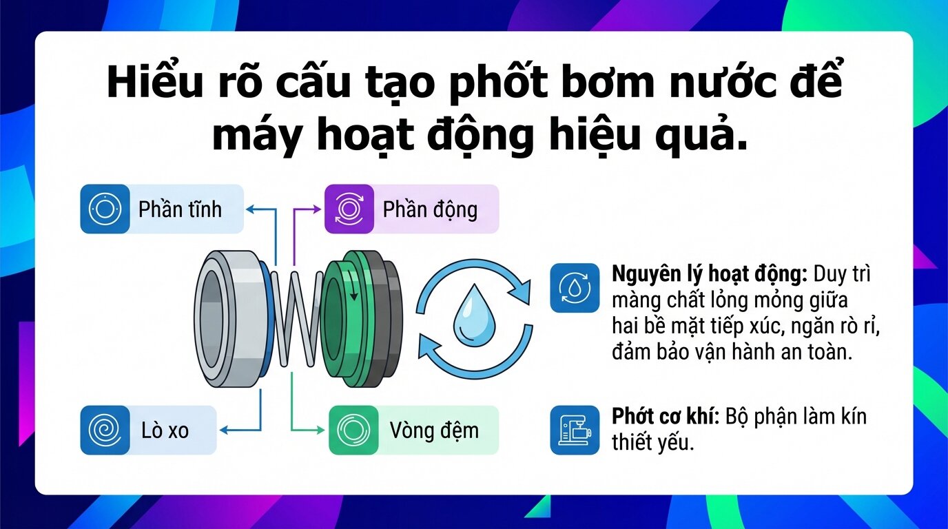 Hiểu rõ cấu tạo phốt bơm nước để máy hoạt động hiệu quả.