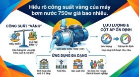 Hiểu rõ công suất vàng của máy bơm nước 750w giá bao nhiêu.