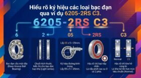 Hiểu rõ ký hiệu các loại bạc đạn qua ví dụ 6205-2RS C3.