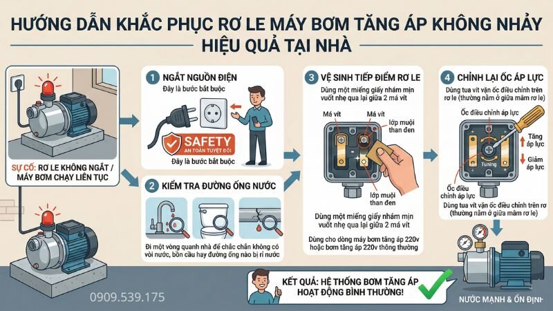 Hướng dẫn khắc phục rờ le máy bơm