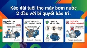 Kéo dài tuổi thọ máy bơm nước 2 đầu với bí quyết bảo trì.
