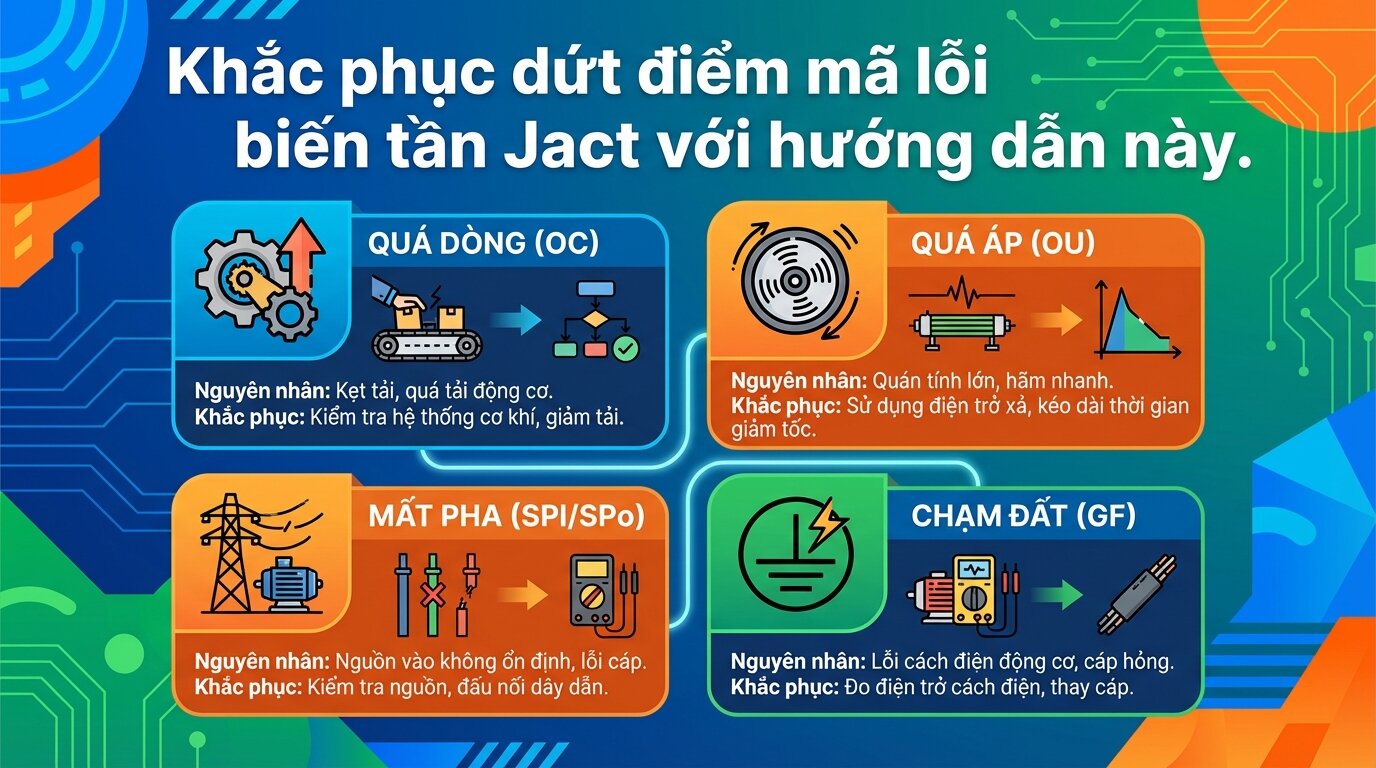 Khắc phục dứt điểm mã lỗi biến tần Jact với hướng dẫn này.