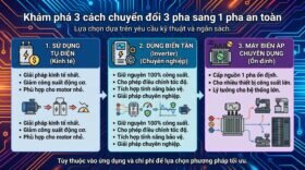 Khám phá 3 cách chuyển đổi 3 pha sang 1 pha an toàn.