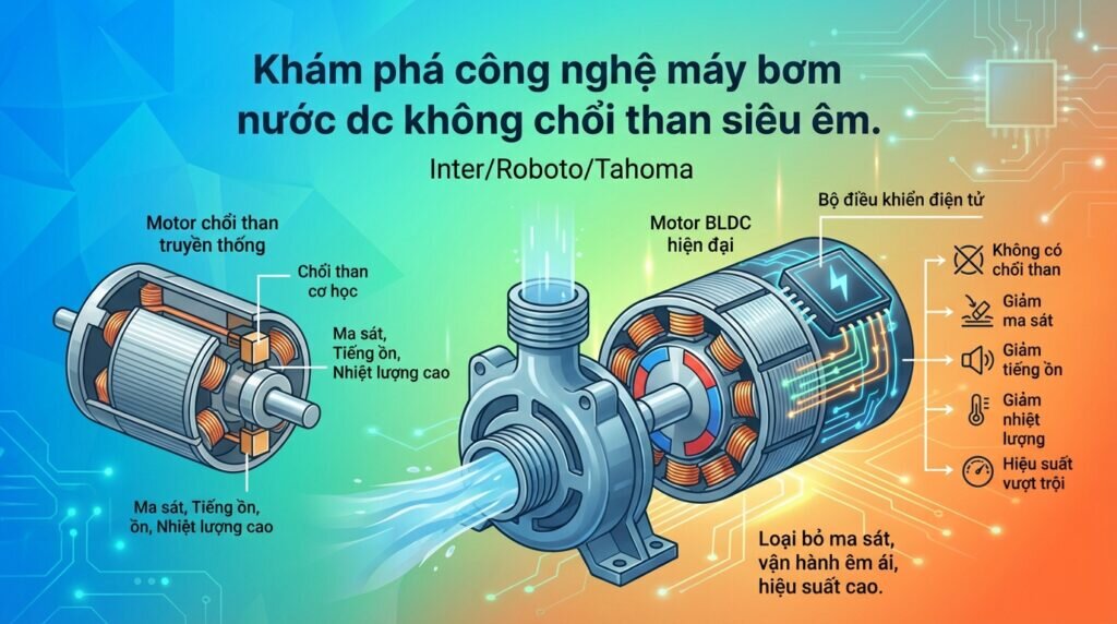Khám phá công nghệ máy bơm nước dc không chổi than siêu êm.