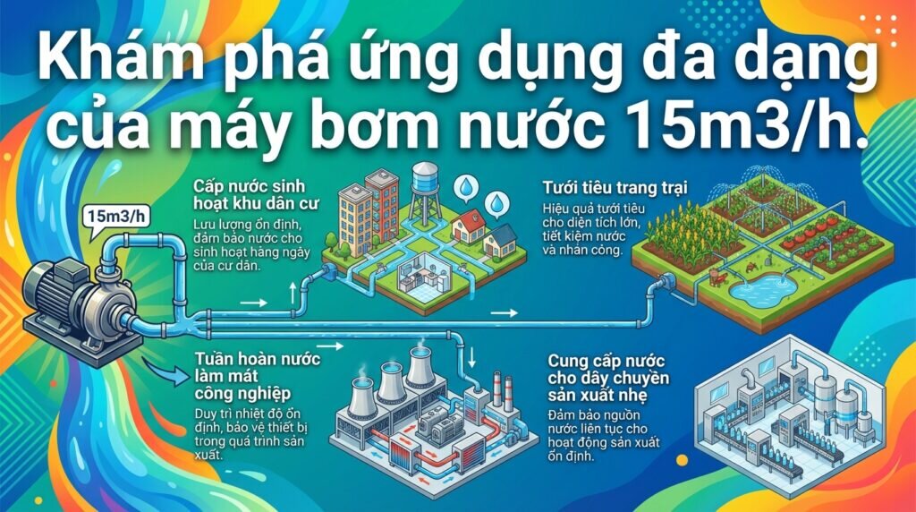 Khám phá ứng dụng đa dạng của máy bơm nước 15m3/h.