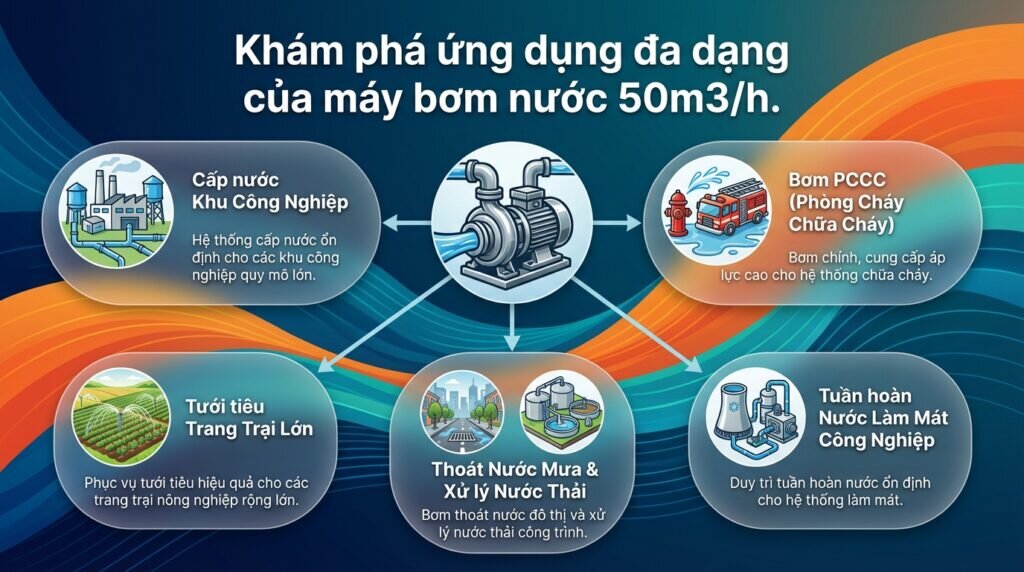 Khám phá ứng dụng đa dạng của máy bơm nước 50m3/h.