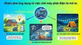 Khám phá ứng dụng từ việc chế máy phát điện từ mô tơ.