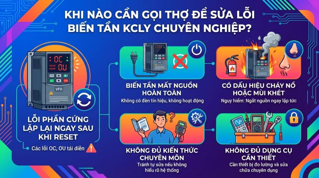 Khi nào cần gọi thợ để sửa lỗi biến tần KCLY chuyên nghiệp?