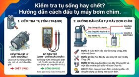 Kiểm tra tụ sống hay chết? Hướng dẫn cách đấu tụ máy bơm chìm.