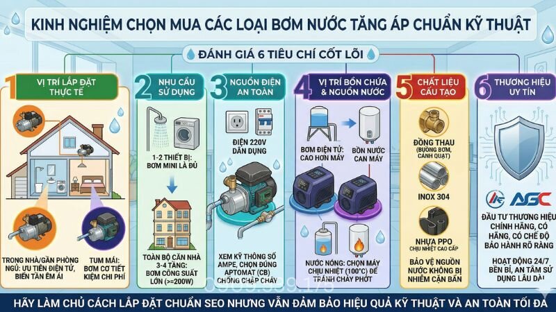 Kinh nghiệm chọn mua dòng bơm tăng áp