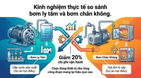 Kinh nghiệm thực tế so sánh bơm ly tâm và bơm chân không.