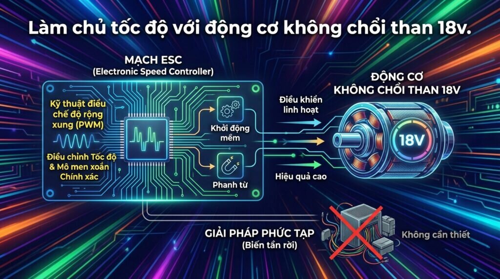 Làm chủ tốc độ với động cơ không chổi than 18v.