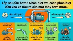 Lắp sai đầu bơm? Nhận biết với cách phân biệt đầu vào và đầu ra của một máy bơm nước.