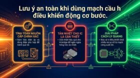 Lưu ý an toàn khi dùng mạch cầu h điều khiển động cơ bước.