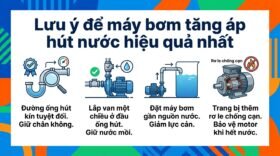Lưu ý để máy bơm tăng áp hút nước hiệu quả nhất.