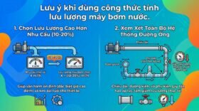 Lưu ý khi dùng công thức tính lưu lượng máy bơm nước.