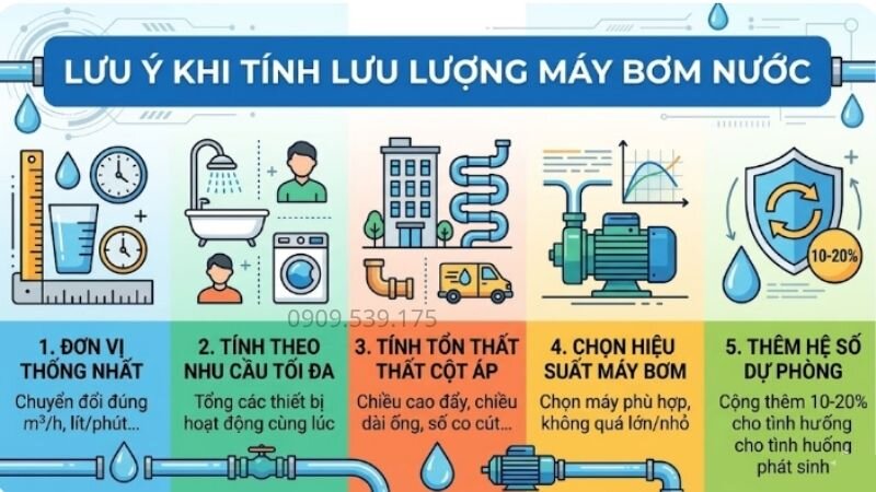 Lưu ý khi tính lưu lượng nước