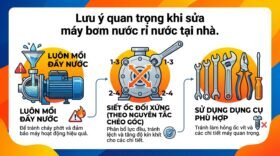 Lưu ý quan trọng khi sửa máy bơm nước rỉ nước tại nhà.