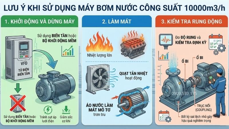 Lưu ý sử dụng máy bơm nước 10000m3/h