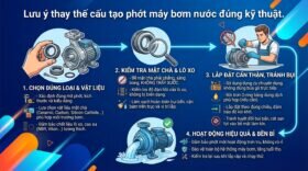 Lưu ý thay thế cấu tạo phớt máy bơm nước đúng kỹ thuật.